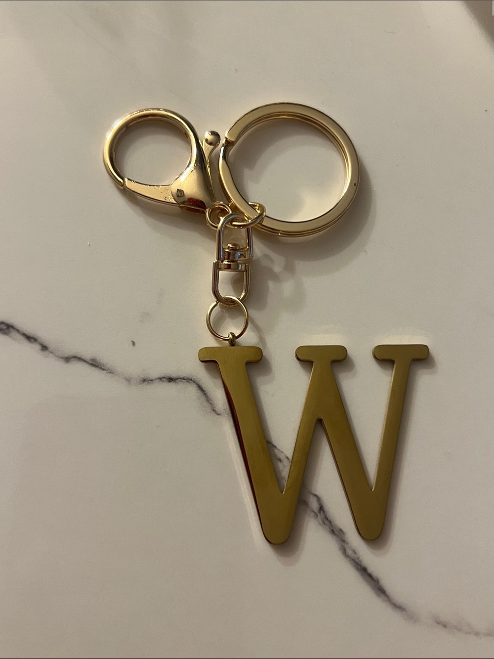 Gold Letter W Keychain - Women's Accessory